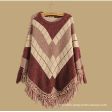 Hot selling wool poncho women knit poncho sweater wholesale with low price